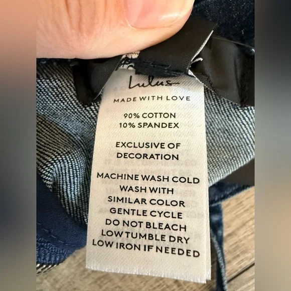 NWT Lulus Dark Wash Denim Cropped Cami Corset Medium - Picture 8 of 10